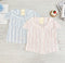 Lacey Border Peter Pan Collar Stripes Cotton Tops